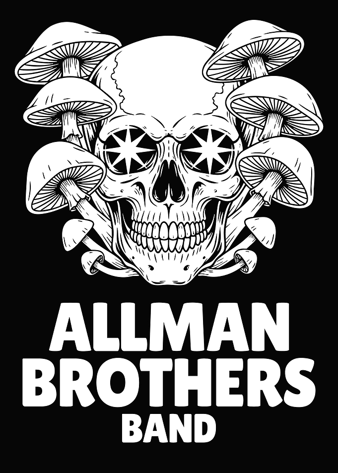 Allman Brothers Band Skull and Mushrooms
