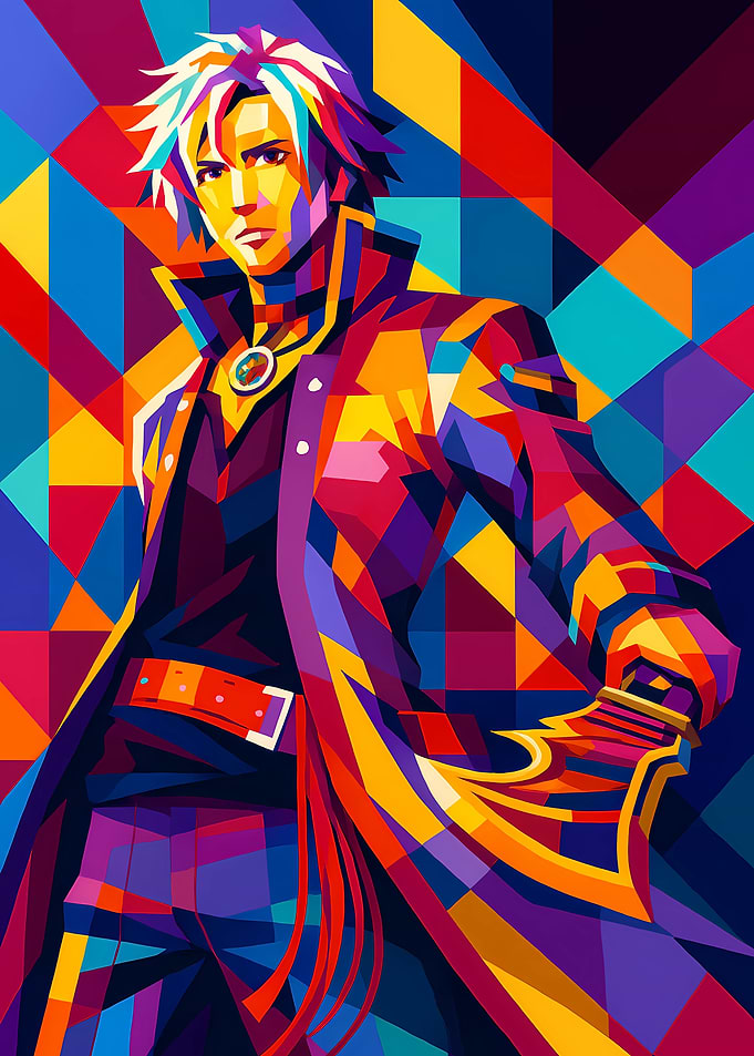 Anime Trails of Steel Pop Art Portrait