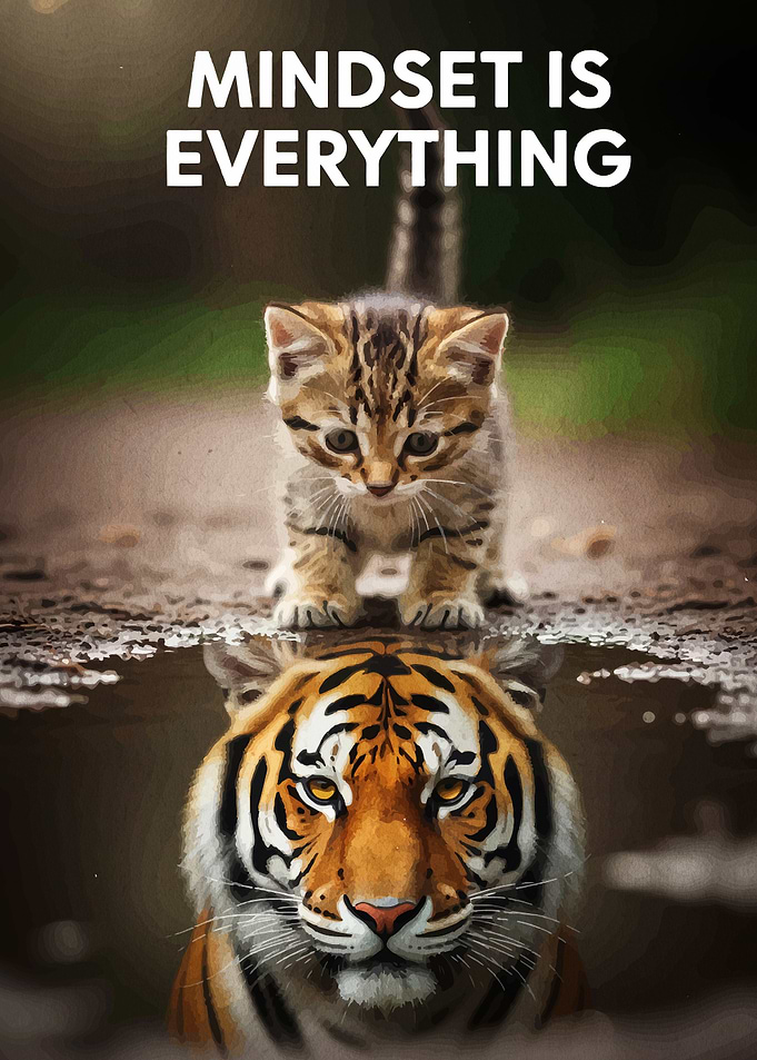 Kitten and Tiger Reflection: Mindset