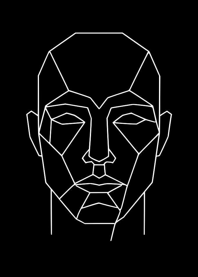 Geometric Face — Minimal Line Art Man