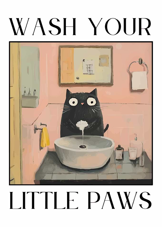 Wash Your Little Paws Cat