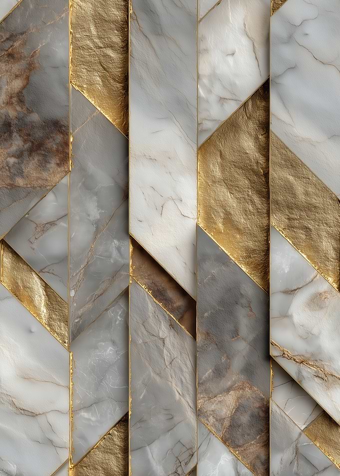Marble and Gold Geometric Pattern