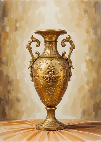 Ornate Golden Vase Still Life