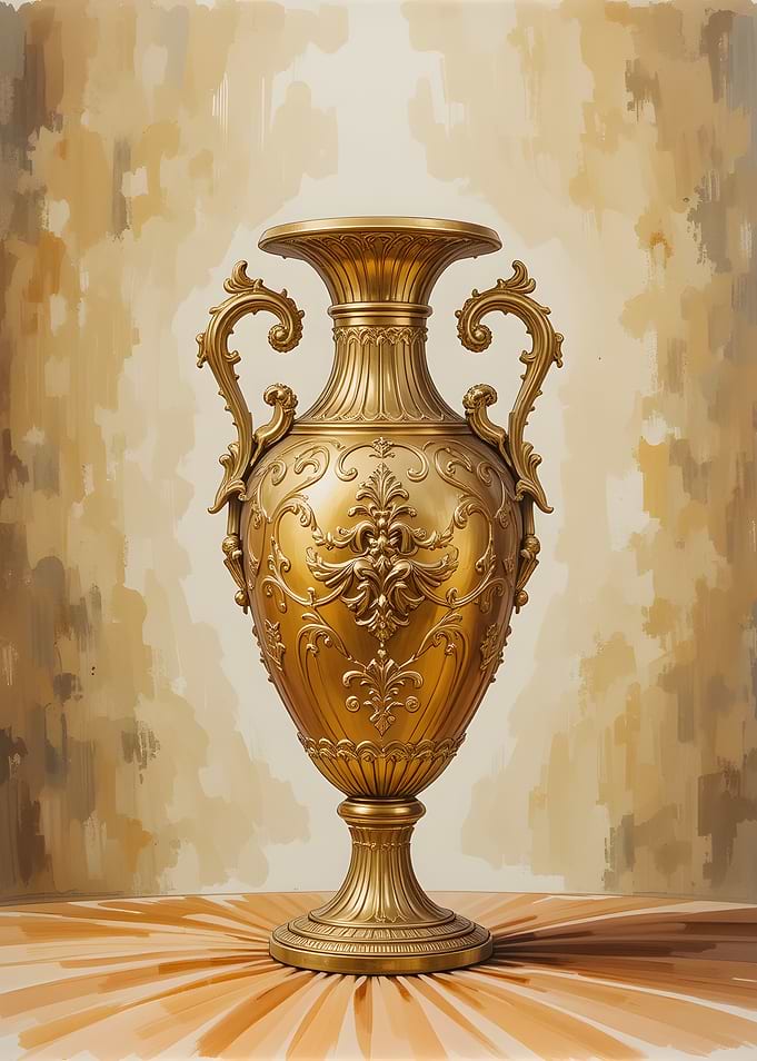 Ornate Golden Vase Still Life