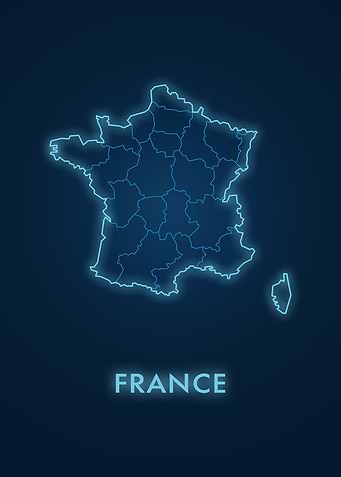 Neon France Map