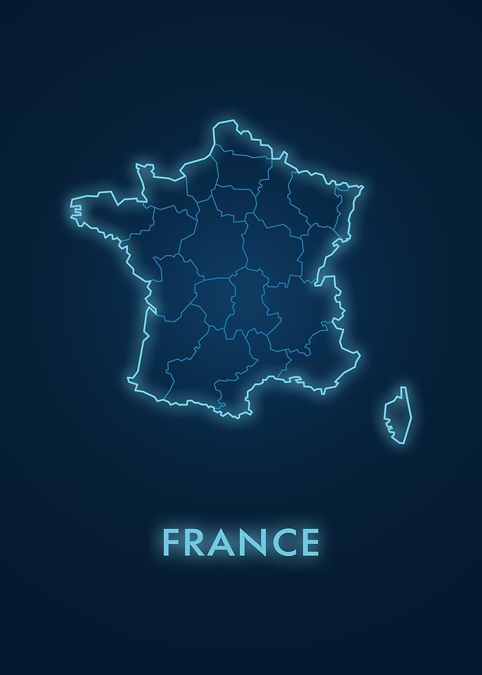 Neon France Map