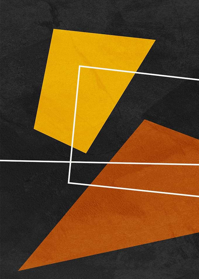 Abstract Geometric Art with Yellow and Orange