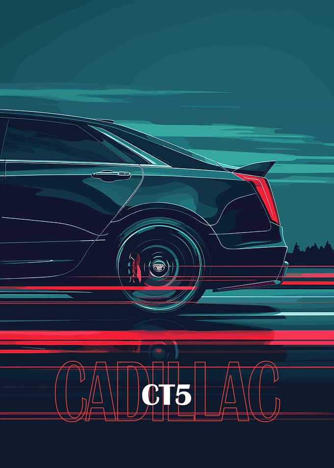 Cadillac CT5 Car Illustration