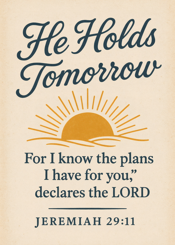 He Holds Tomorrow Inspirational Art