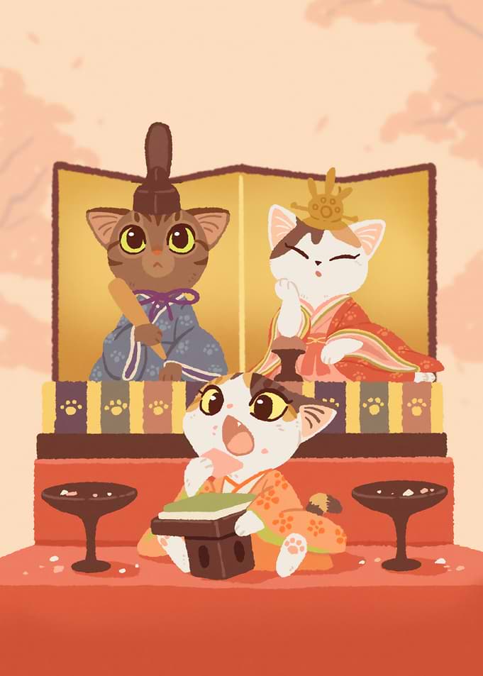 Cats in Traditional Japanese Attire