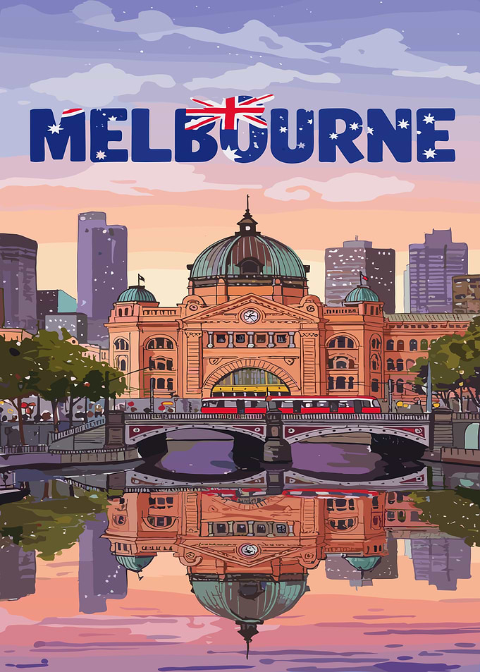 Melbourne cityscape with Flinders Street Station