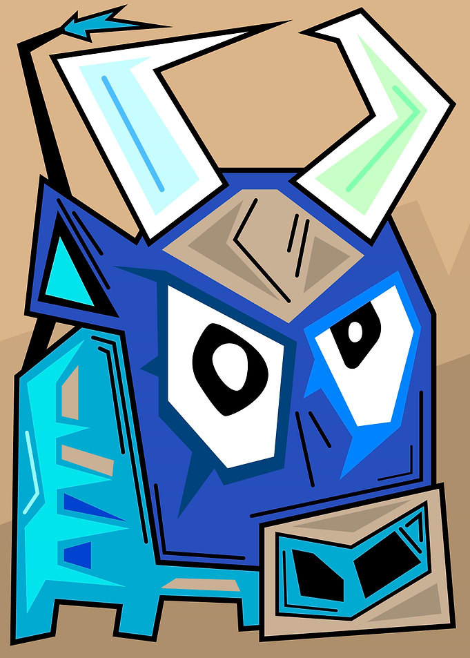 Abstract Blue Bull