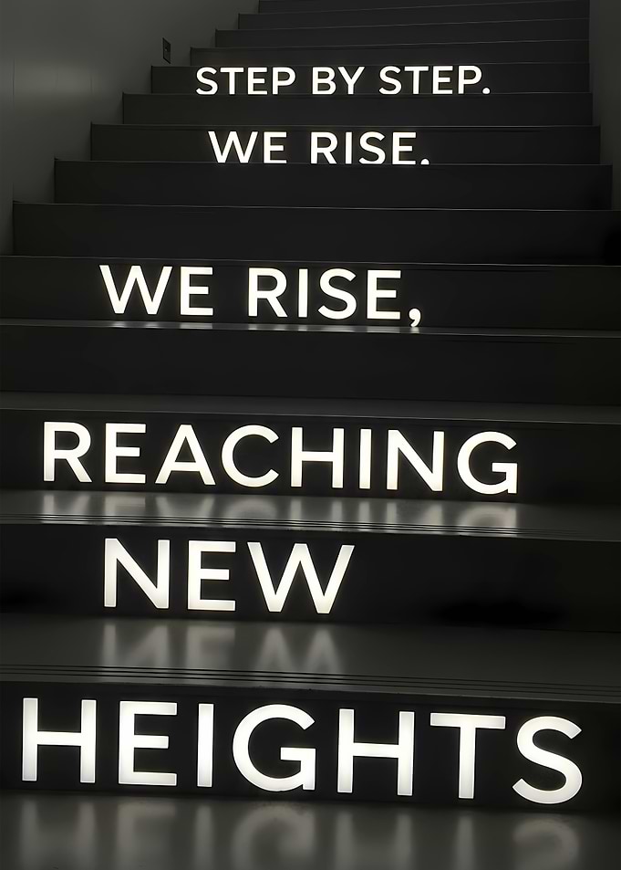 Motivational Staircase with Text