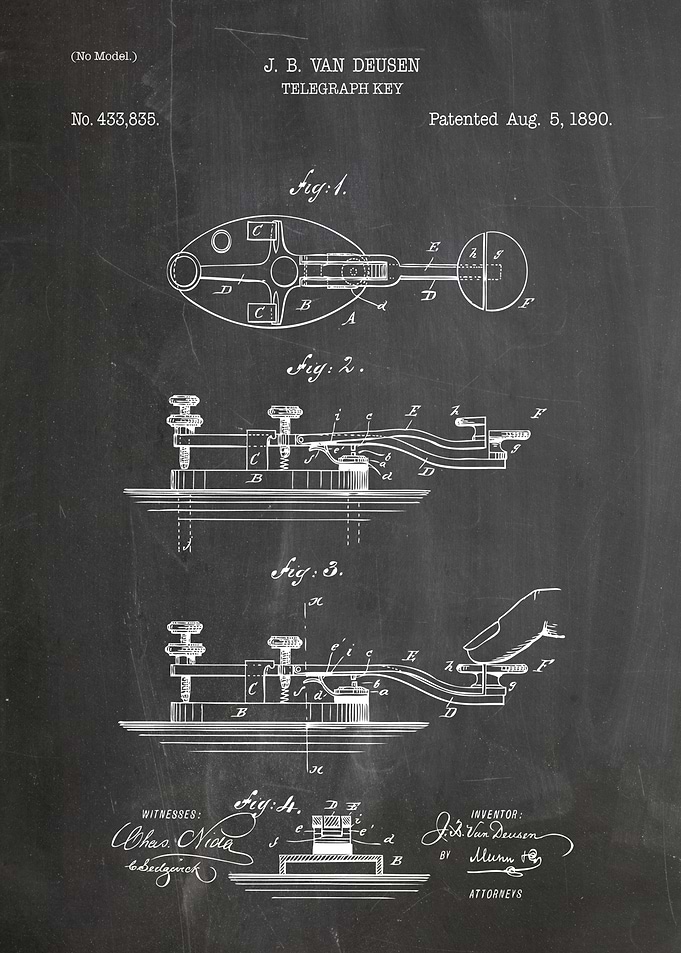 Telegraph Key Patent Drawing