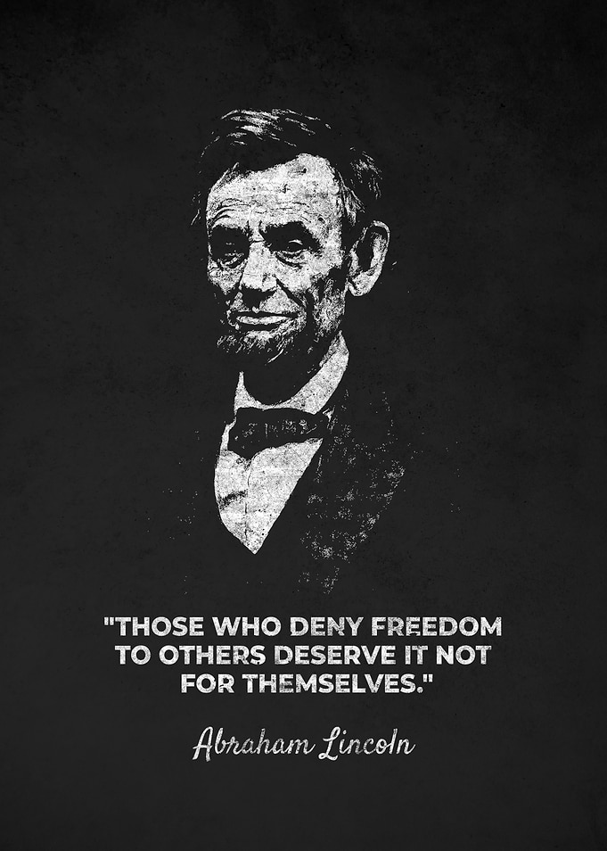 Abraham Lincoln Freedom Quote Portrait