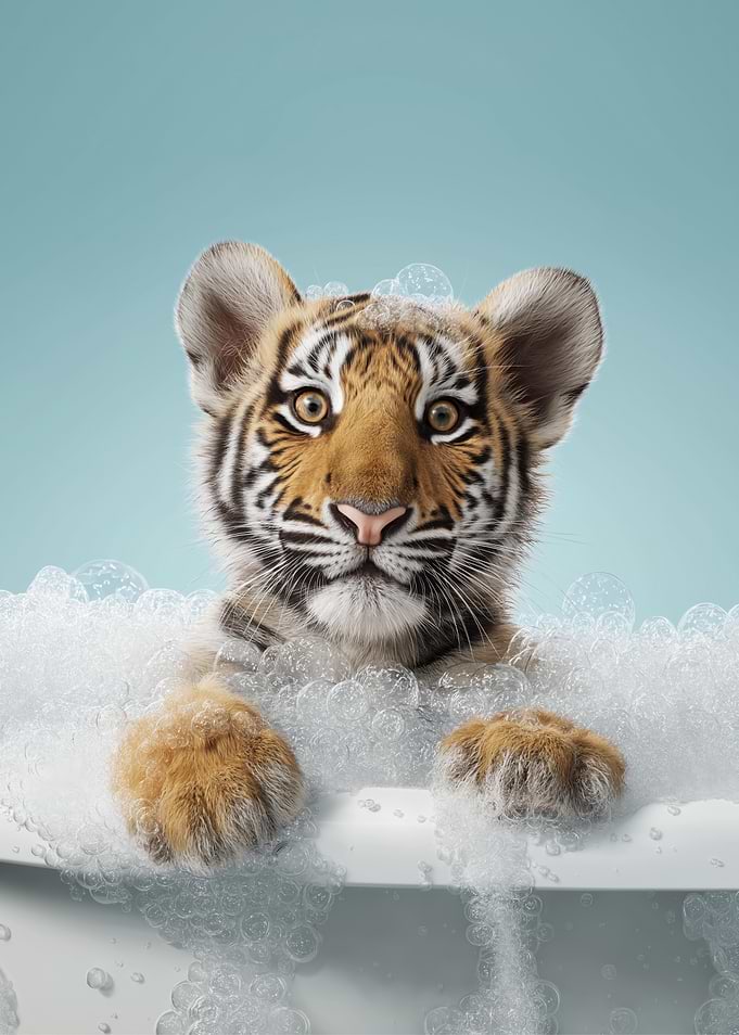 Tiger Cub Bath Time