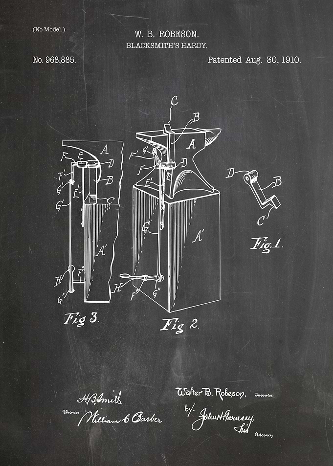 Blacksmith's Hardy Patent Drawing
