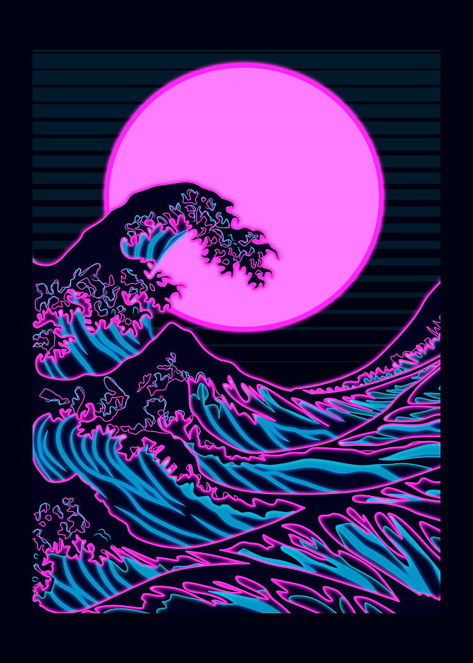 Neon Wave and Pink Sun