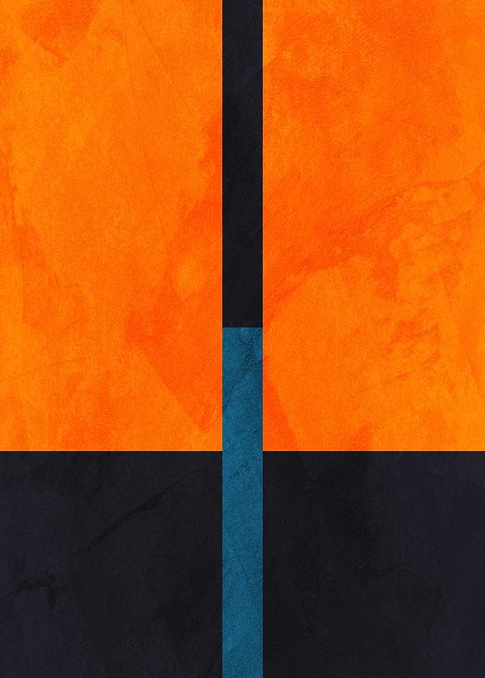 Abstract Orange and Black Geometric Art