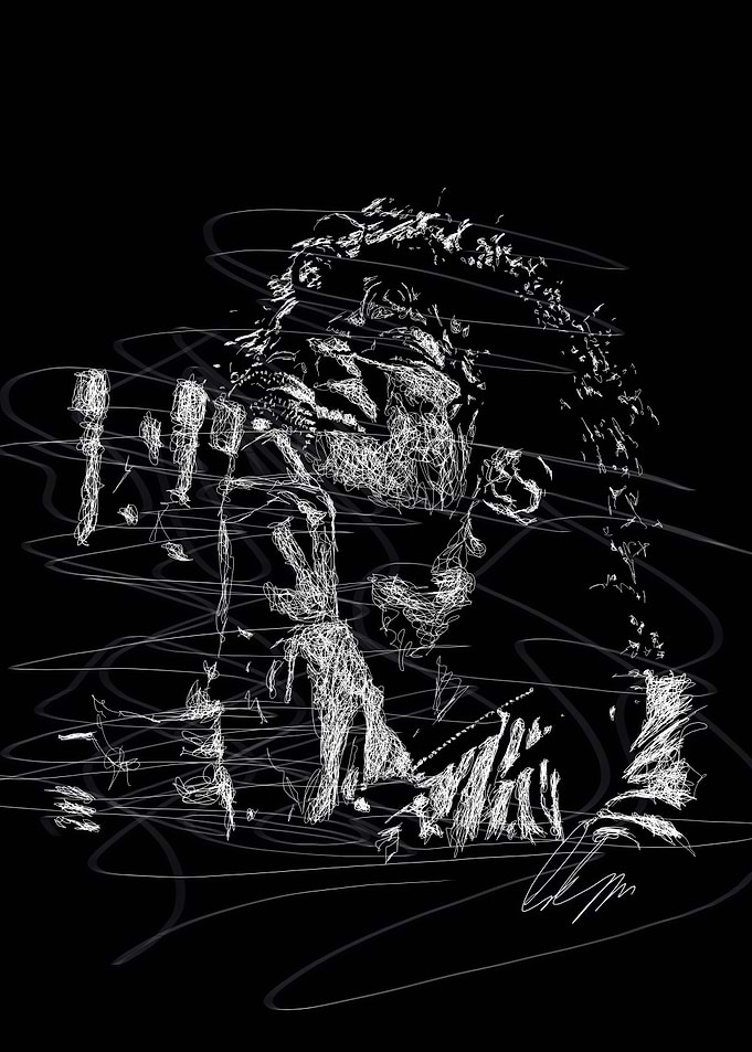 King of Pop Line Art Portrait