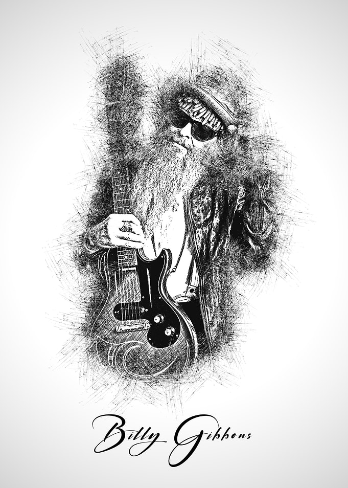 Billy Gibbons Sketch Art