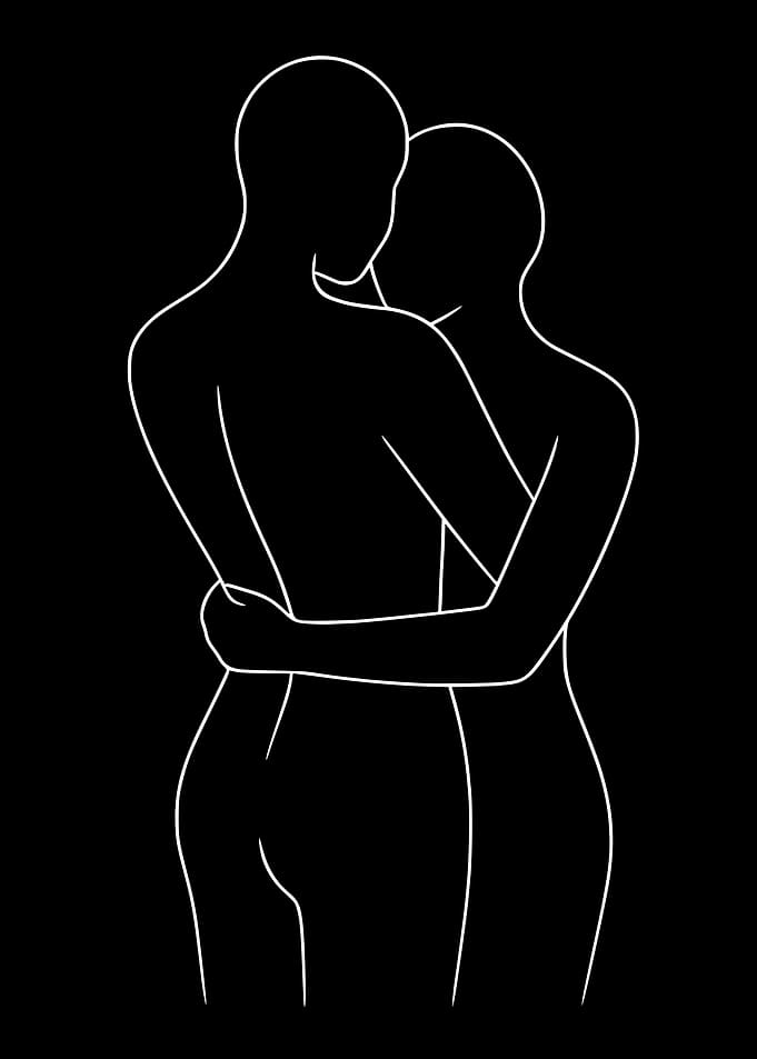 Embrace — Minimal Line Art Couple
