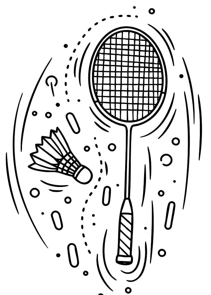 Badminton racket and shuttlecock illustration