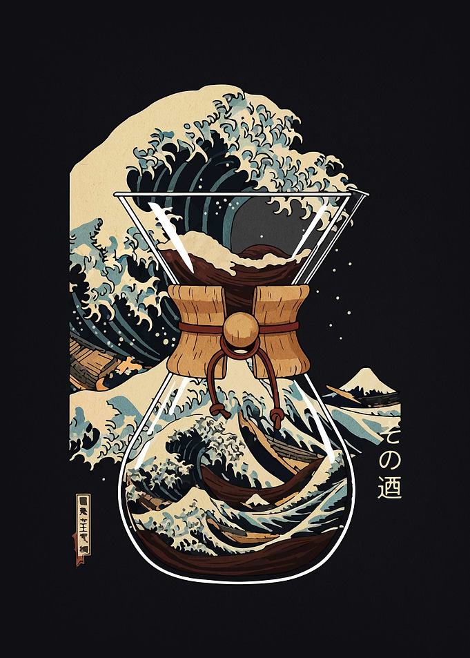 The Great Wave Coffee Pour Over