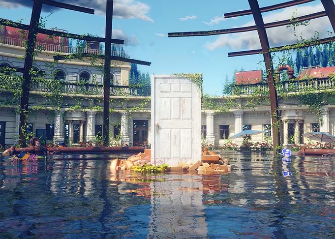 Flooded Ruins with Doorway
