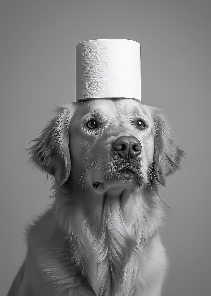 Golden Retriever Toilet Paper Hat