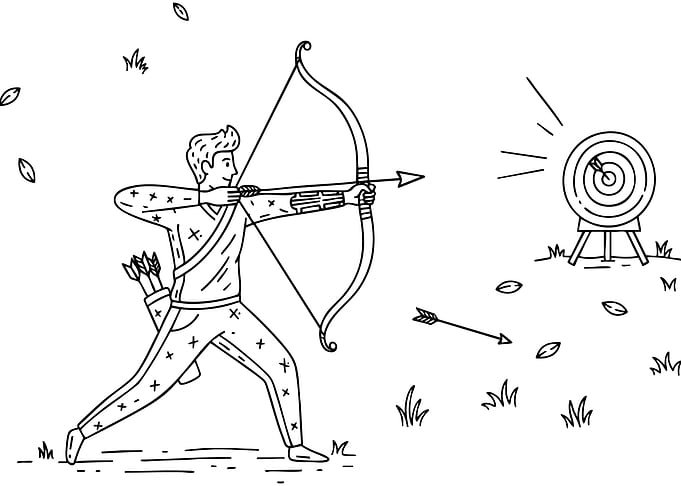 Archer aiming at target illustration