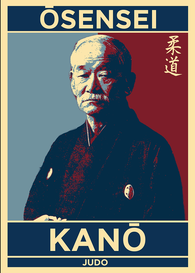 Stylized poster of Ōsensei Kanō, the founder of Judo poster