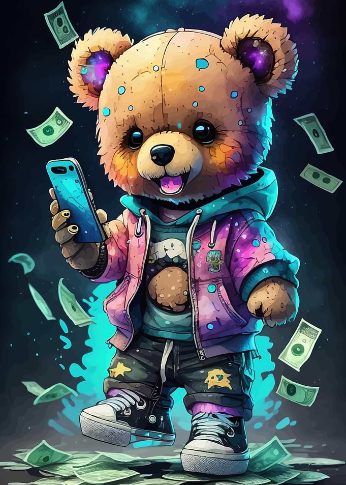 Teddy Bear Phone Money