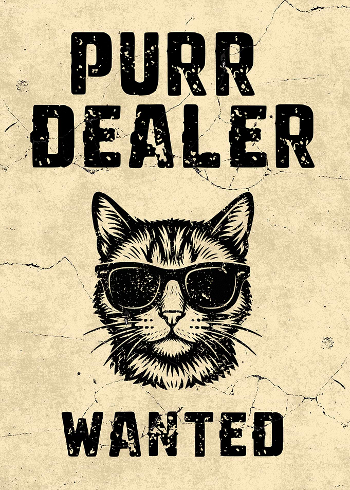 Purr Dealer – Wanted Cat Poster