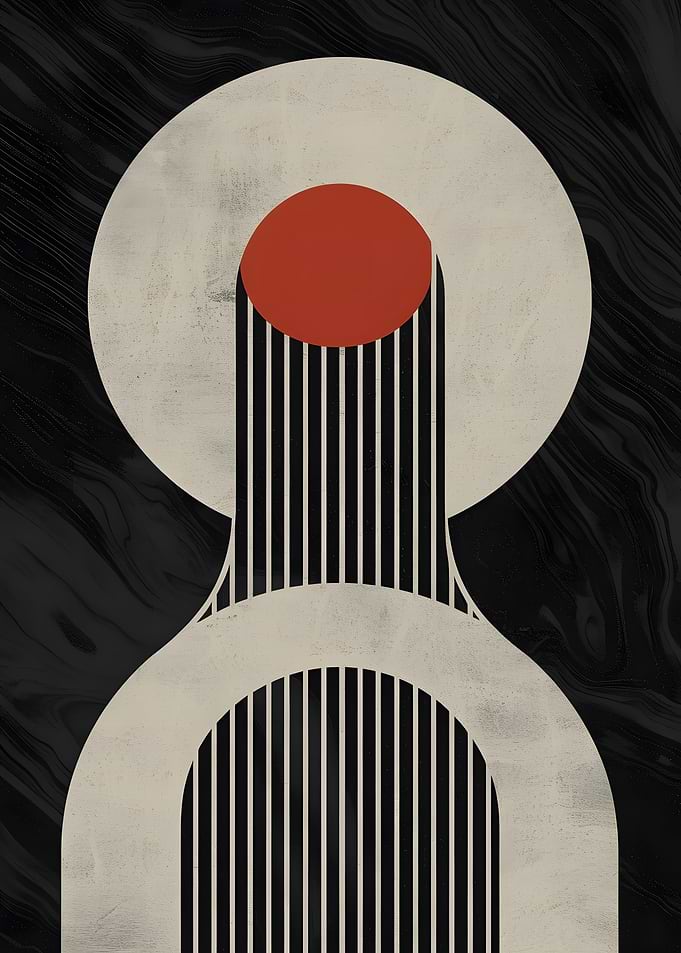 Abstract Geometric Art with Circles and Lines