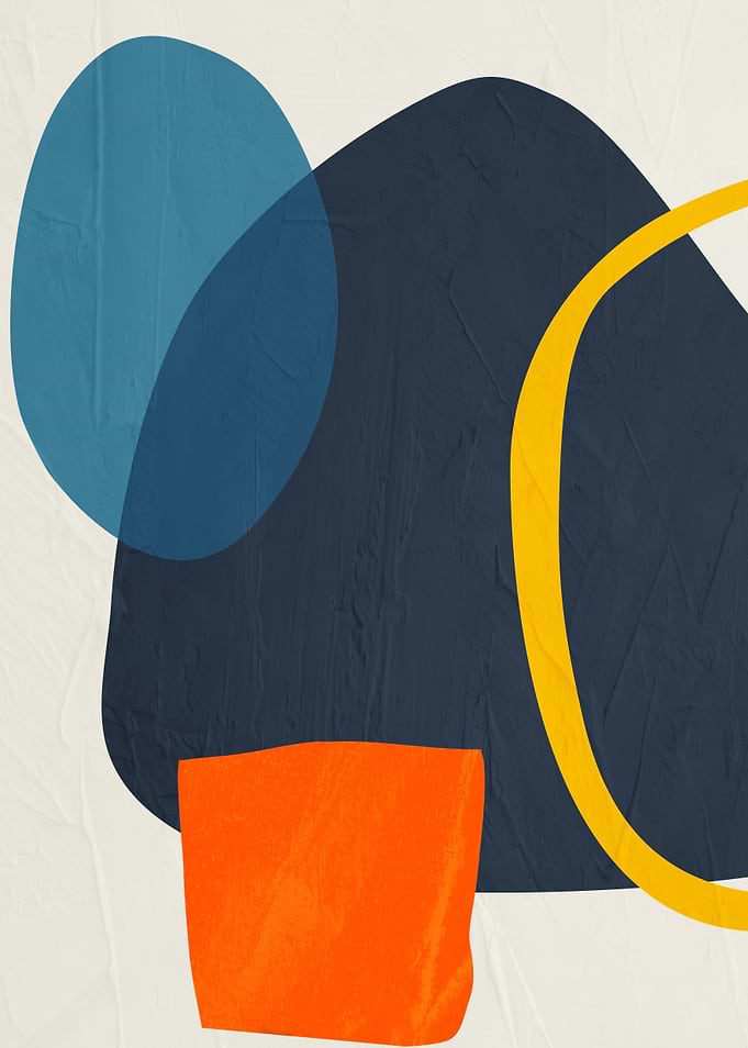 Abstract Shapes in Blue, Orange, and Yellow