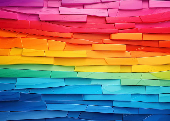 Rainbow Brick Wall