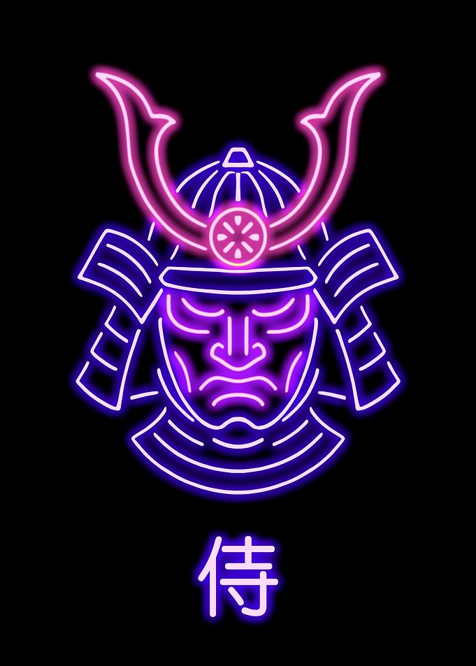 Neon Samurai Helmet