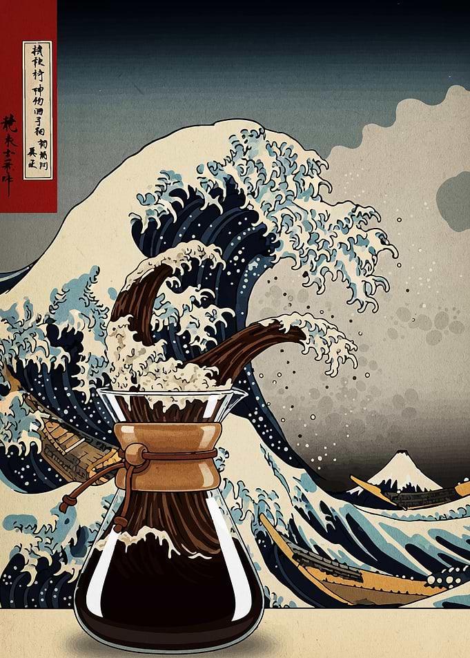 The Great Wave Coffee Pour Over