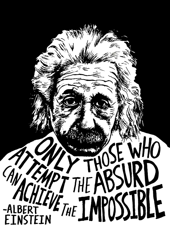 Albert Einstein Quote Black and White