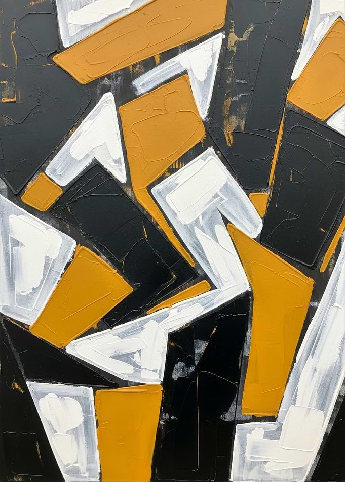 Abstract Painting with Geometric Shapes