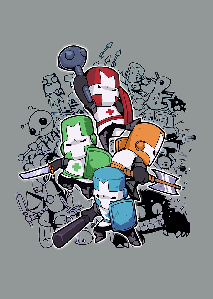 Castle Crashers Knights Group Illustration