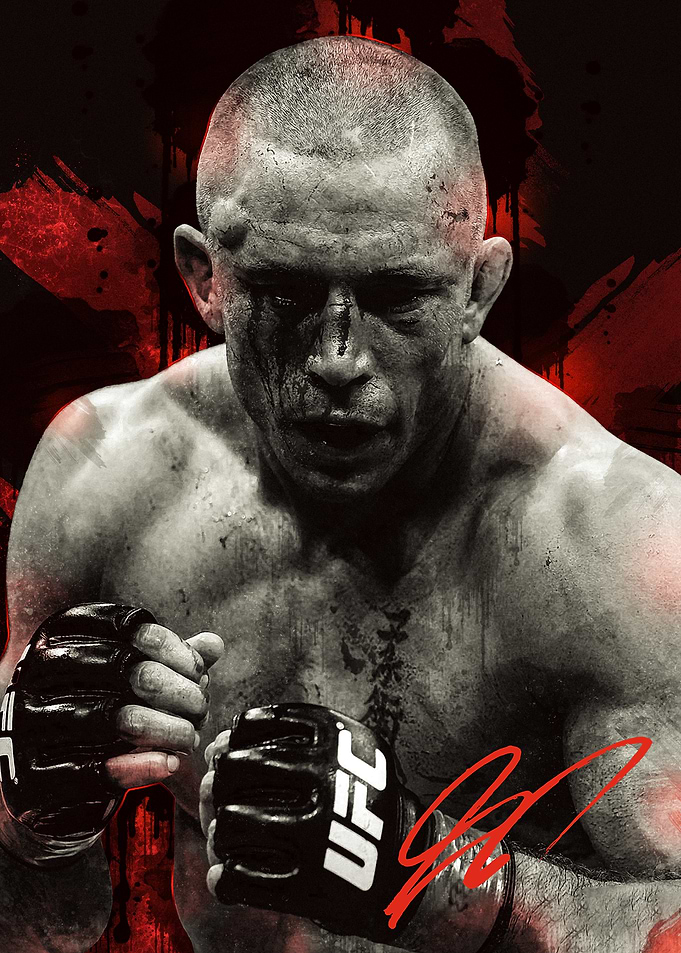 Georges St Pierre Portrait with Signature