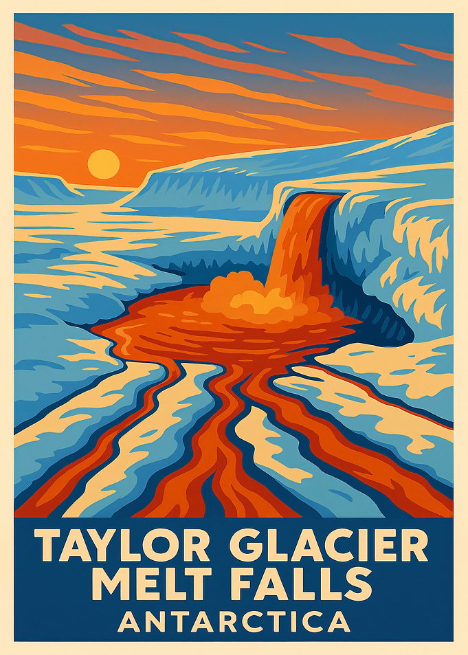 Taylor Glacier Melt Falls Antarctica Poster