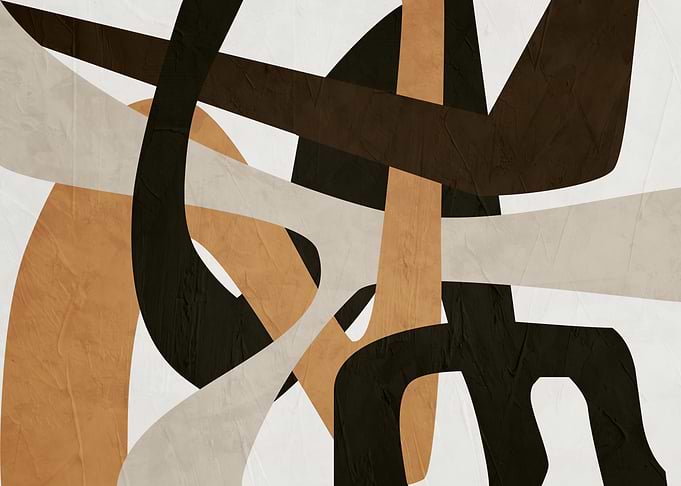 Abstract Interwoven Shapes Art