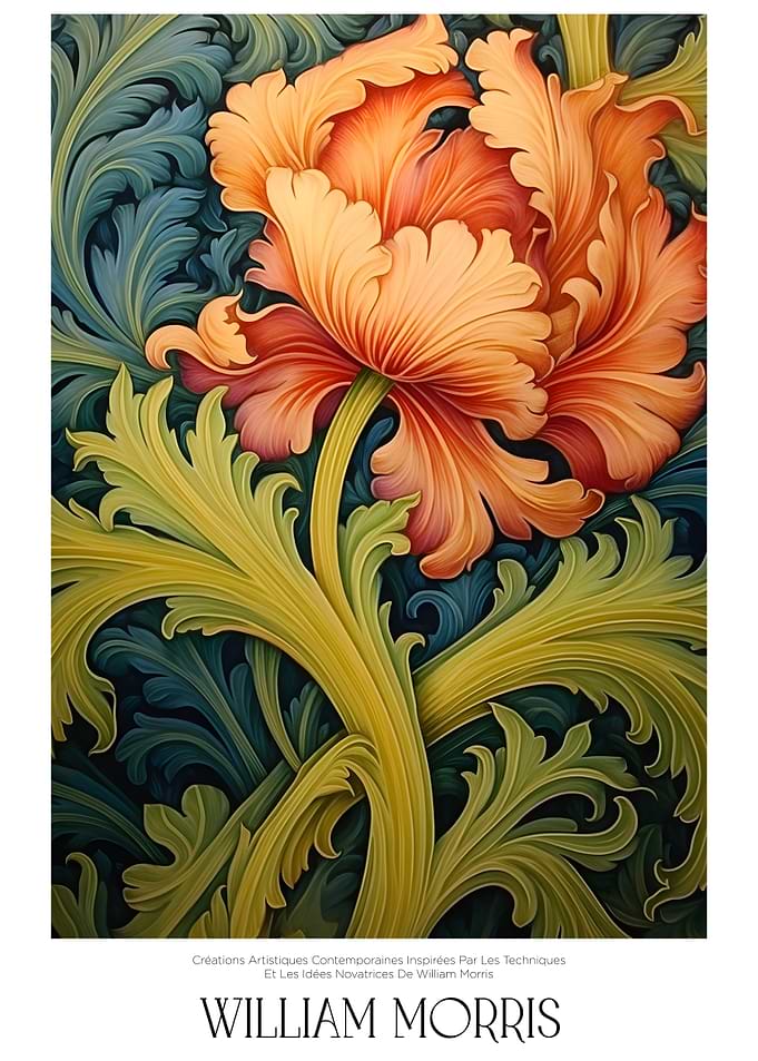 William Morris Floral Art Nouveau Print