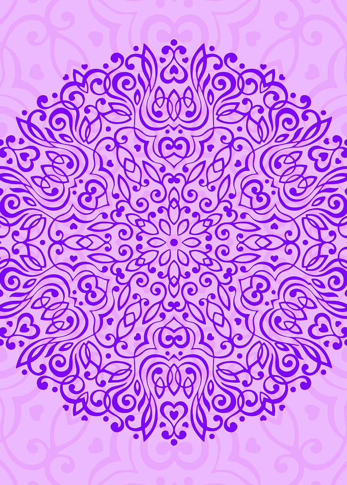 Purple Floral Mandala Pattern