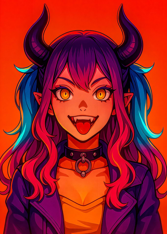 Anime Devil Girl Portrait