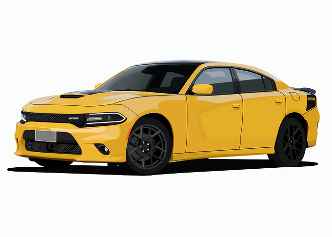 Yellow Dodge Charger Daytona Illustration