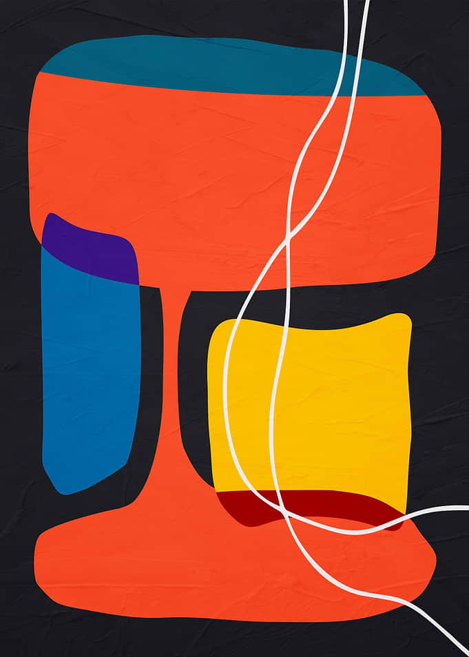 Abstract Shapes on Black Background